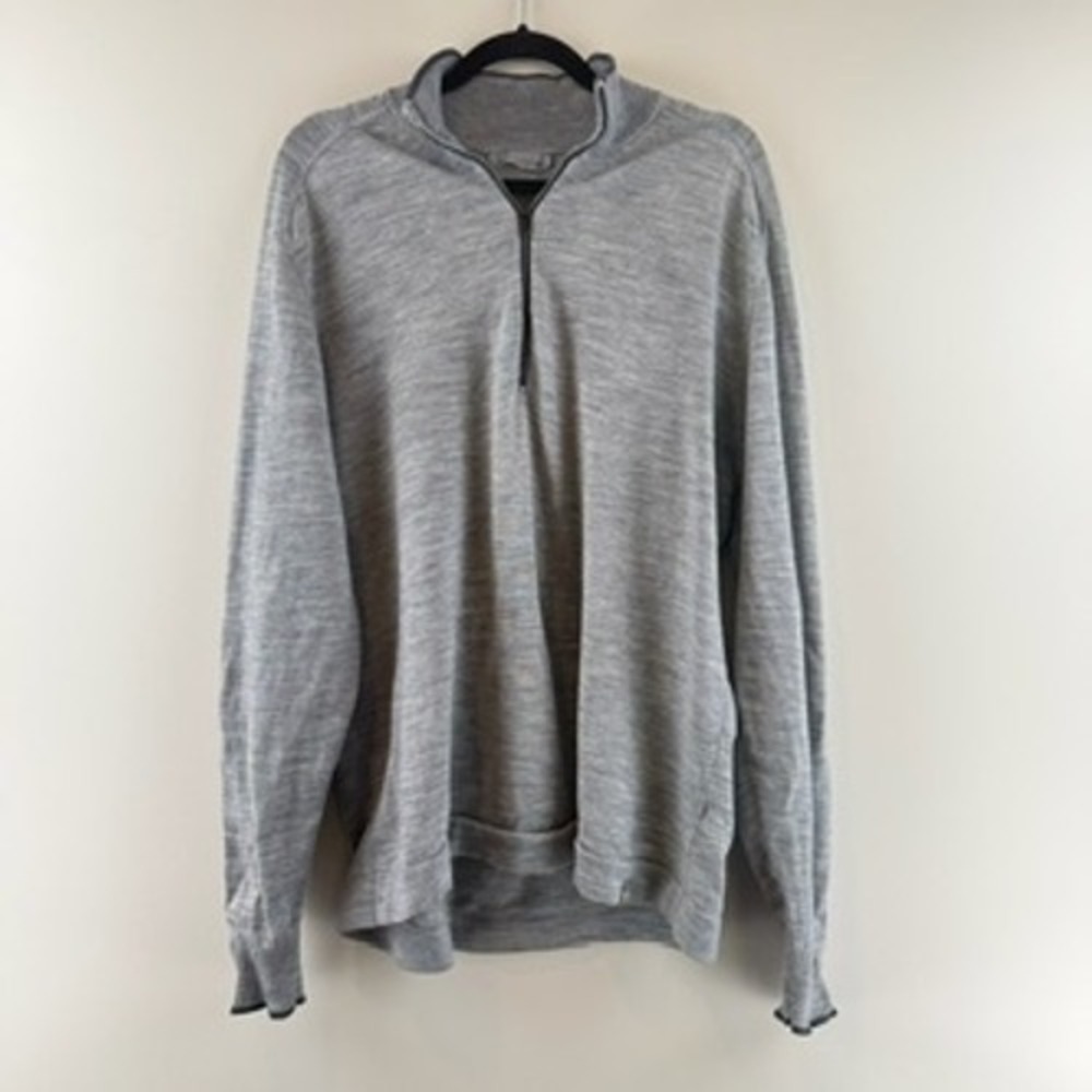 Smartwool Sweater Mens XXL Gorpcore Minimalist Quarter Zip Merino Wool Grey
